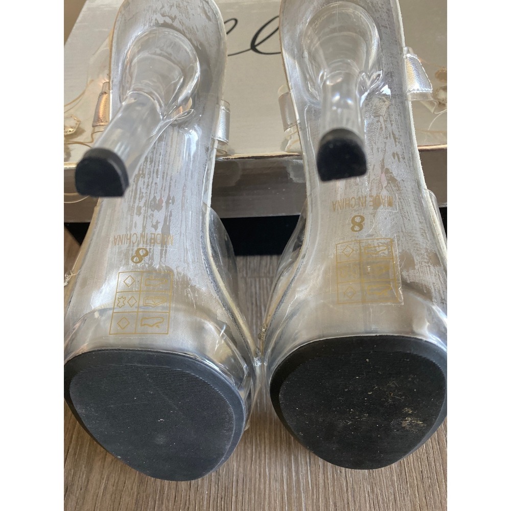 Ellie M-Jewel Clear Rhinestone Prom Pageant Competition Heels 5in Stiletto SZ: 8 - Picture 6 of 7